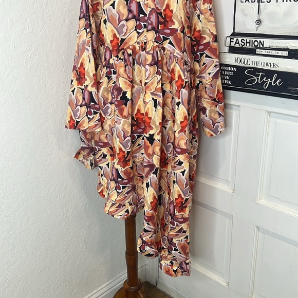 Kika Vargas Multicolored Asymmetric Long Sleeve Dress Size S - Picture 6 of 11